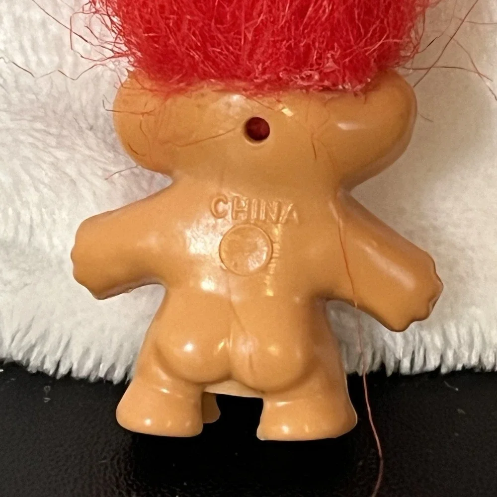 Vintage Troll Doll Pencil Toppers Red Hair RUSS Christmas Elf & Tiny Treasure
